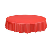 10pcs Round Tablecloth Solid Color Waterproof PEVA Table Cover 213cm Diameter - Red V528-TABLECLOTH-RED-10PCS-905324