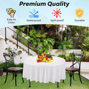 10pcs Round Tablecloth Solid Color Waterproof PEVA Table Cover 213cm Diameter - Red V528-TABLECLOTH-RED-10PCS-905324