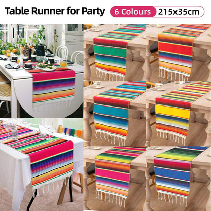 Woven Blanket Tassel Party Tablecloth Home Decoration Table Flags Cover Cloth - Rose Red V528-TABLECLOTH-ROSE-RED-493858