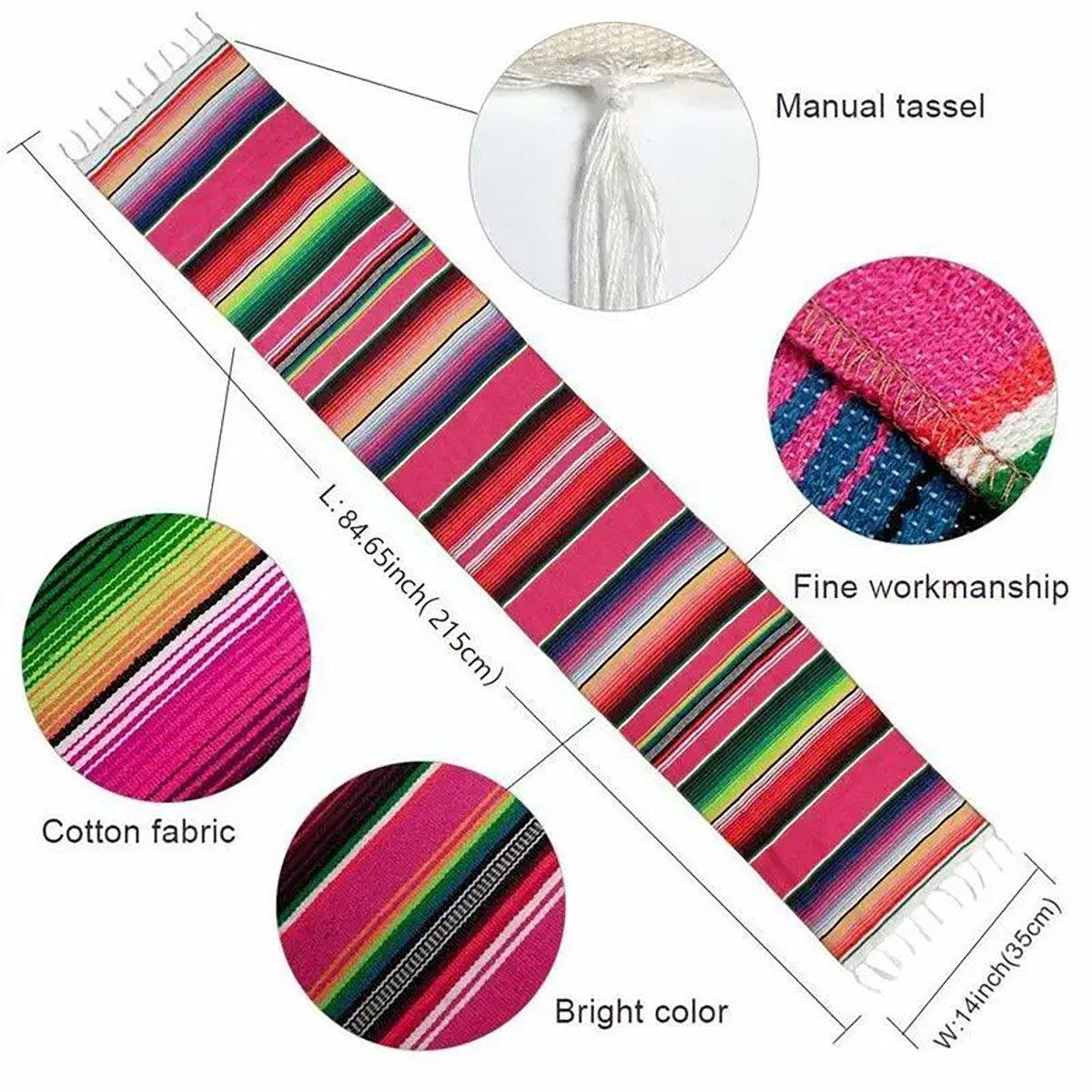 Woven Blanket Tassel Party Tablecloth Home Decoration Table Flags Cover Cloth - Rose Red V528-TABLECLOTH-ROSE-RED-493858