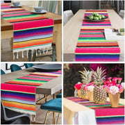 Woven Blanket Tassel Party Tablecloth Home Decoration Table Flags Cover Cloth - Rose Red V528-TABLECLOTH-ROSE-RED-493858
