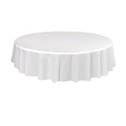 10pcs Round Tablecloth Solid Color Waterproof PEVA Table Cover 213cm Diameter - White V528-TABLECLOTH-WHITE-10PCS-664515