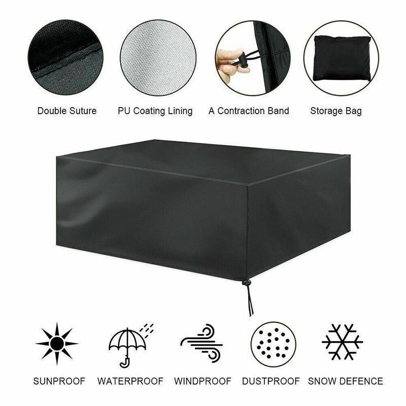 Waterproof Outdoor Furniture Cover Garden Patio Rain Uv Table Protector Chair - 123*123*74 V528-TABLECOVER-123-123-74-321097