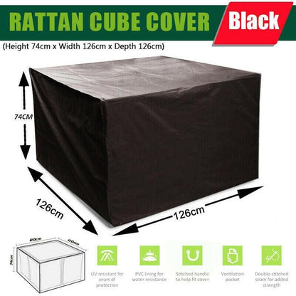 Waterproof Outdoor Furniture Cover Garden Patio Rain Uv Table Protector Chair - 123*123*74 V528-TABLECOVER-123-123-74-321097