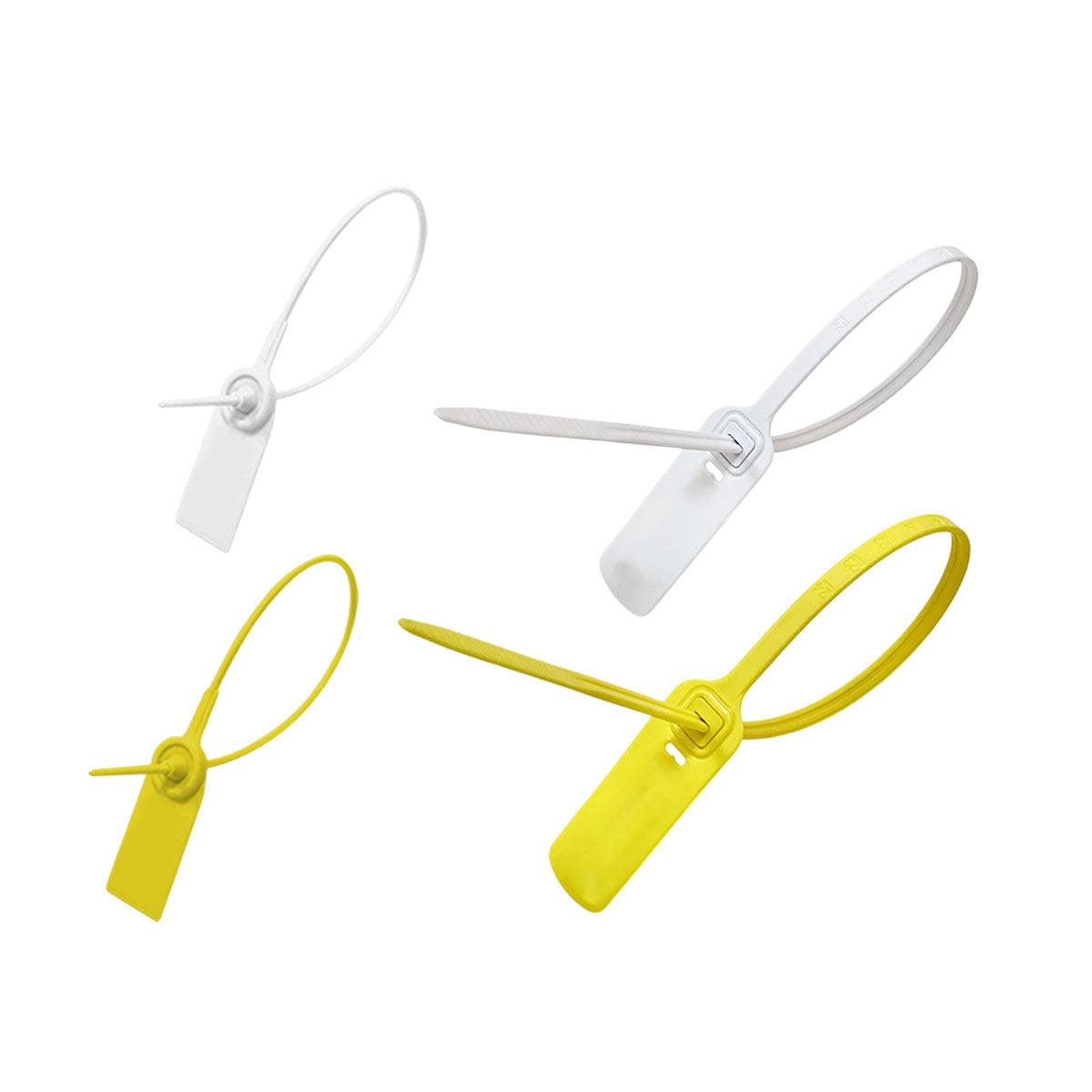 100pcs Plastic Seal Security Tags Plastic Label Tabs Ties for Luggage Bags - White-400mm V528-TAG-WHITE-100PCS-400MM-463705