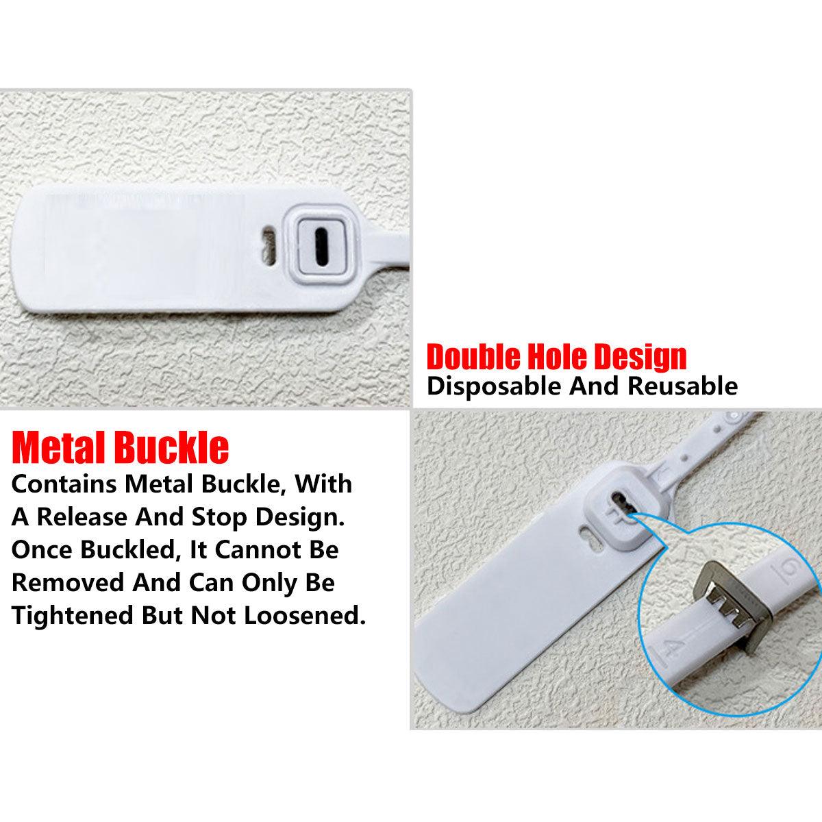 100pcs Plastic Seal Security Tags Plastic Label Tabs Ties for Luggage Bags - White-420mm V528-TAG-WHITE-100PCS-420MM-408185