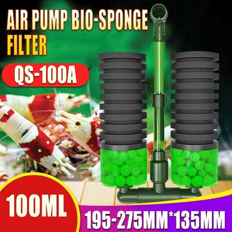 Double Head Aquarium Sponge Filter with Bio Media Box for Shrimp Breeding Tanks V528-TANKSPONGEFOAM-856171
