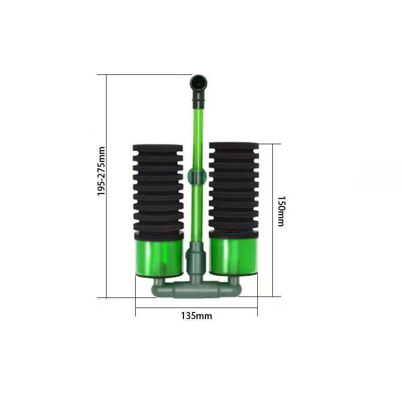 Double Head Aquarium Sponge Filter with Bio Media Box for Shrimp Breeding Tanks V528-TANKSPONGEFOAM-856171