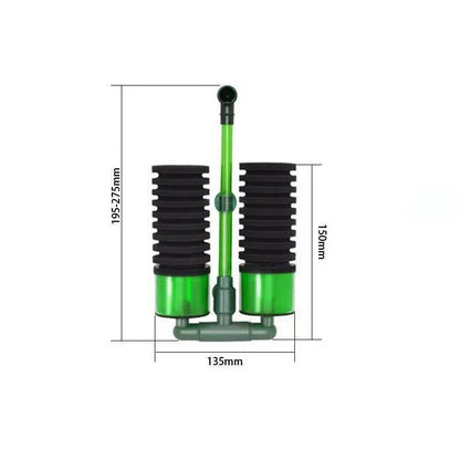 Double Head Aquarium Sponge Filter with Bio Media Box for Shrimp Breeding Tanks V528-TANKSPONGEFOAM-856171