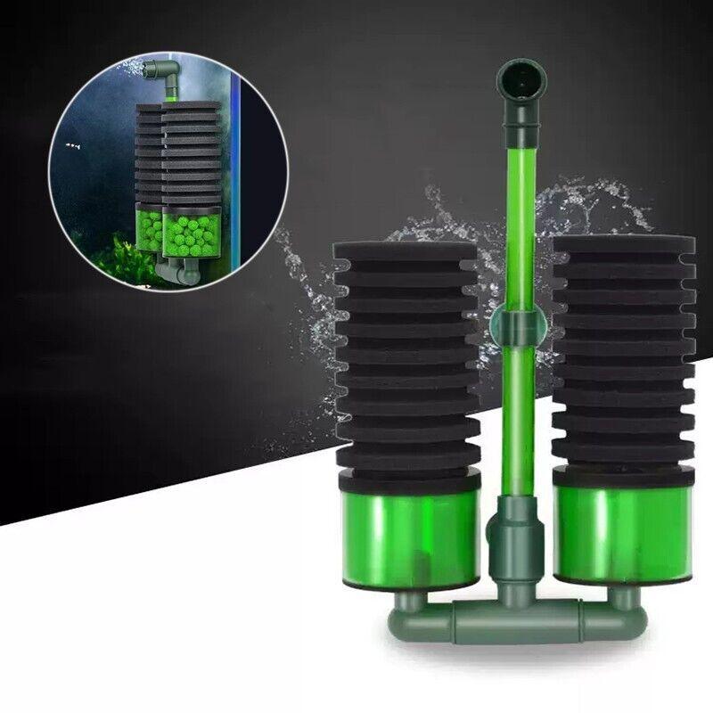 Double Head Aquarium Sponge Filter with Bio Media Box for Shrimp Breeding Tanks V528-TANKSPONGEFOAM-856171