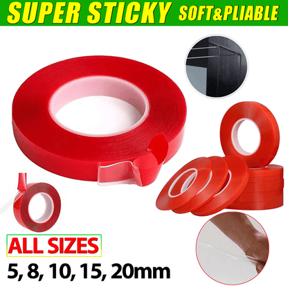 Double-Sided Clear Transparent Acrylic Adhesive Tape Foam Mounting Strong Gel - 15mm x 3m V528-TAPE-15MM-3MM-1PCS-77833