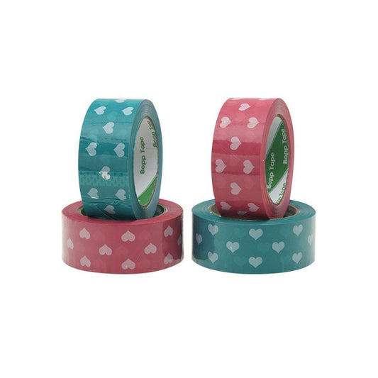 5pcs Cute Personality Packing Sealing Tape Adhesive Heart Design Colourful Glue - Pink V528-TAPES-5PCS-PINK-194752