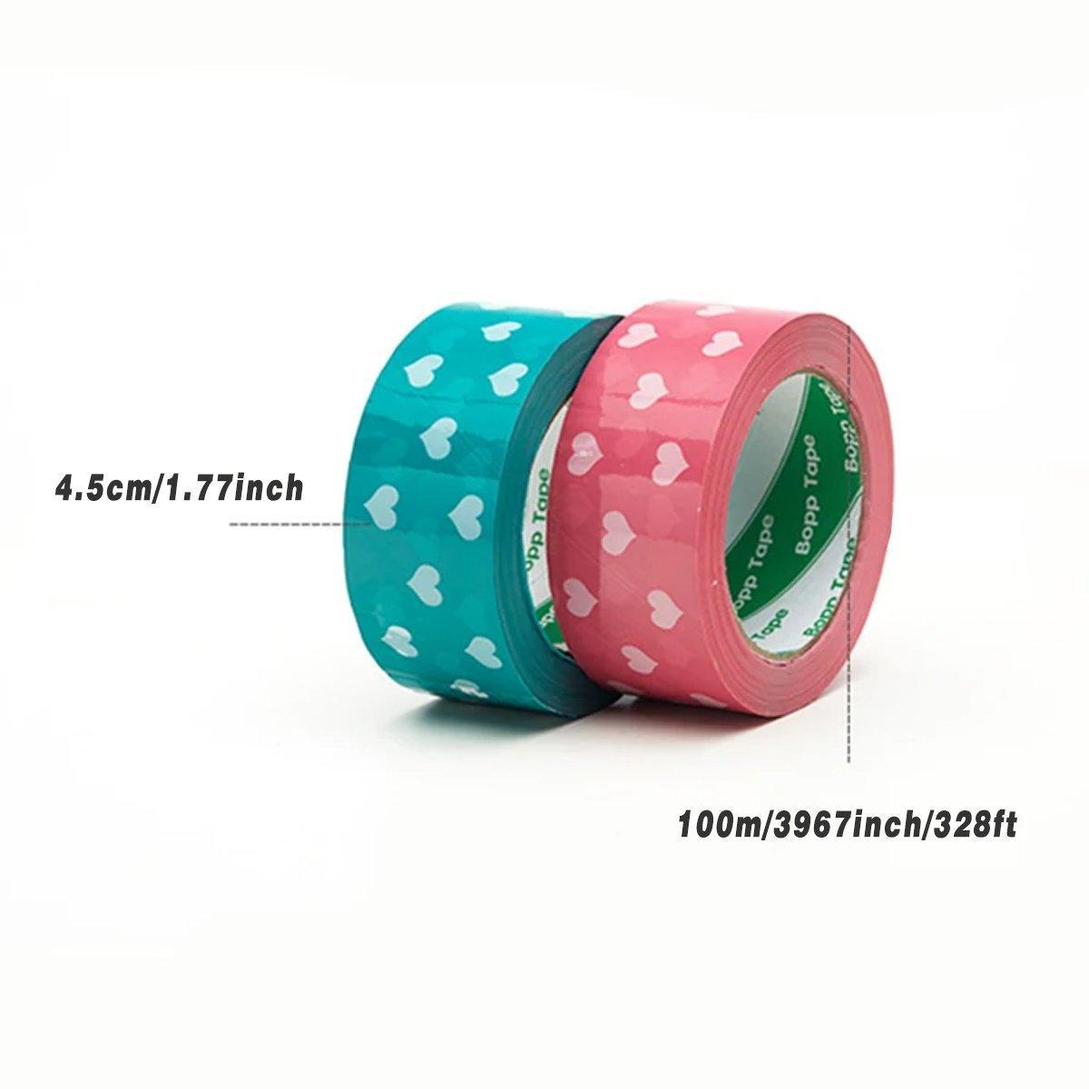 5pcs Cute Personality Packing Sealing Tape Adhesive Heart Design Colourful Glue - Pink V528-TAPES-5PCS-PINK-194752