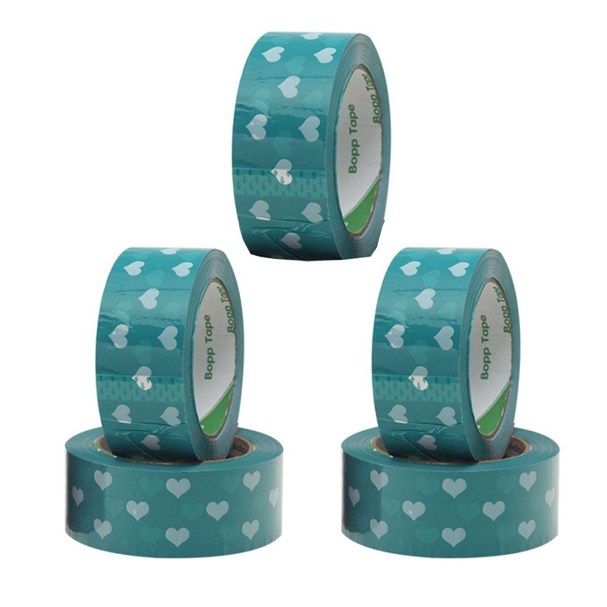 5pcs Cute Personality Packing Sealing Tape Adhesive Heart Design Colourful Glue - Pink V528-TAPES-5PCS-PINK-194752
