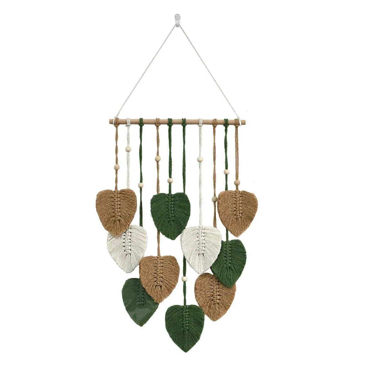 Handmade Braided Cotton Rope Leaves Wall Hanging Home Decoration Ornament - Brown V528-TAPESTRY-BROWN-442905