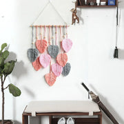 Handmade Braided Cotton Rope Leaves Wall Hanging Home Decoration Ornament - Brown V528-TAPESTRY-BROWN-442905
