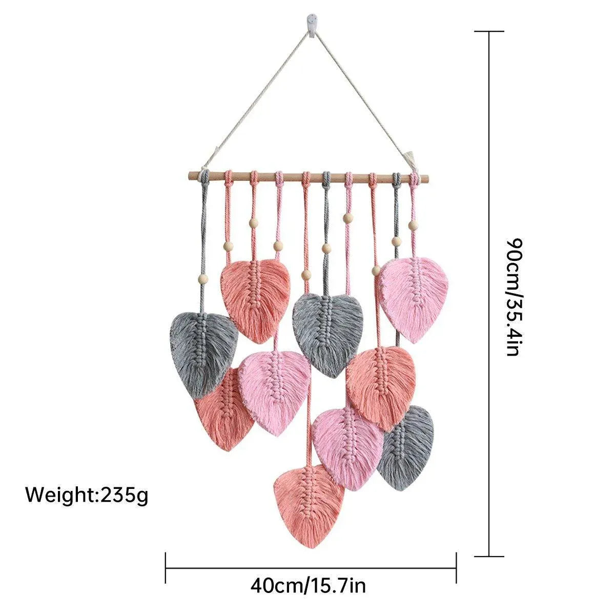 Handmade Braided Cotton Rope Leaves Wall Hanging Home Decoration Ornament - Khaki V528-TAPESTRY-KHAKI-561122
