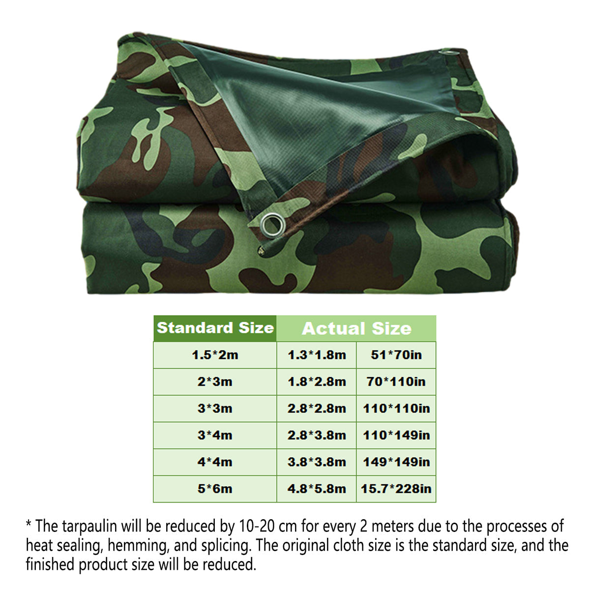 Camouflage Tarpaulin Tarp Cover Outdoor Rainproof Ground Sheet Heavy - 3x3m V528-TARPAULIN-3M-3M-228636