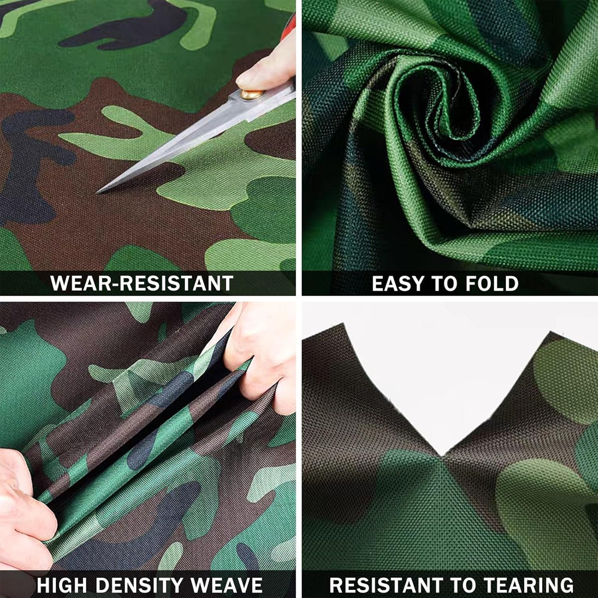 Camouflage Tarpaulin Tarp Cover Outdoor Rainproof Ground Sheet Heavy - 3x3m V528-TARPAULIN-3M-3M-228636