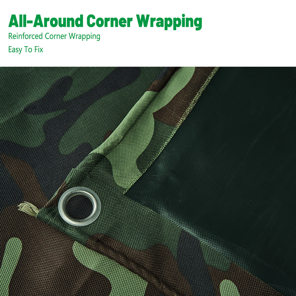 Camouflage Tarpaulin Tarp Cover Outdoor Rainproof Ground Sheet Heavy - 3x3m V528-TARPAULIN-3M-3M-228636