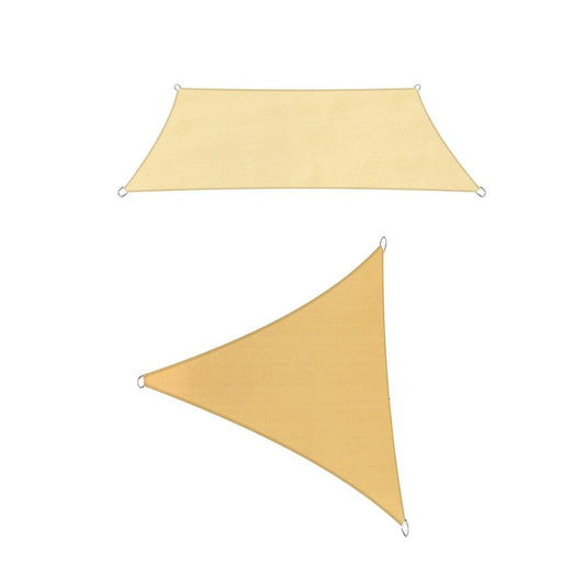 Outdoor Breathable Shade Sail Canopy Triangle Square Patio Garden Sun Shade - 2*4m(Rectangular) V528-TARPAULIN-YELLOW-2-4-611029