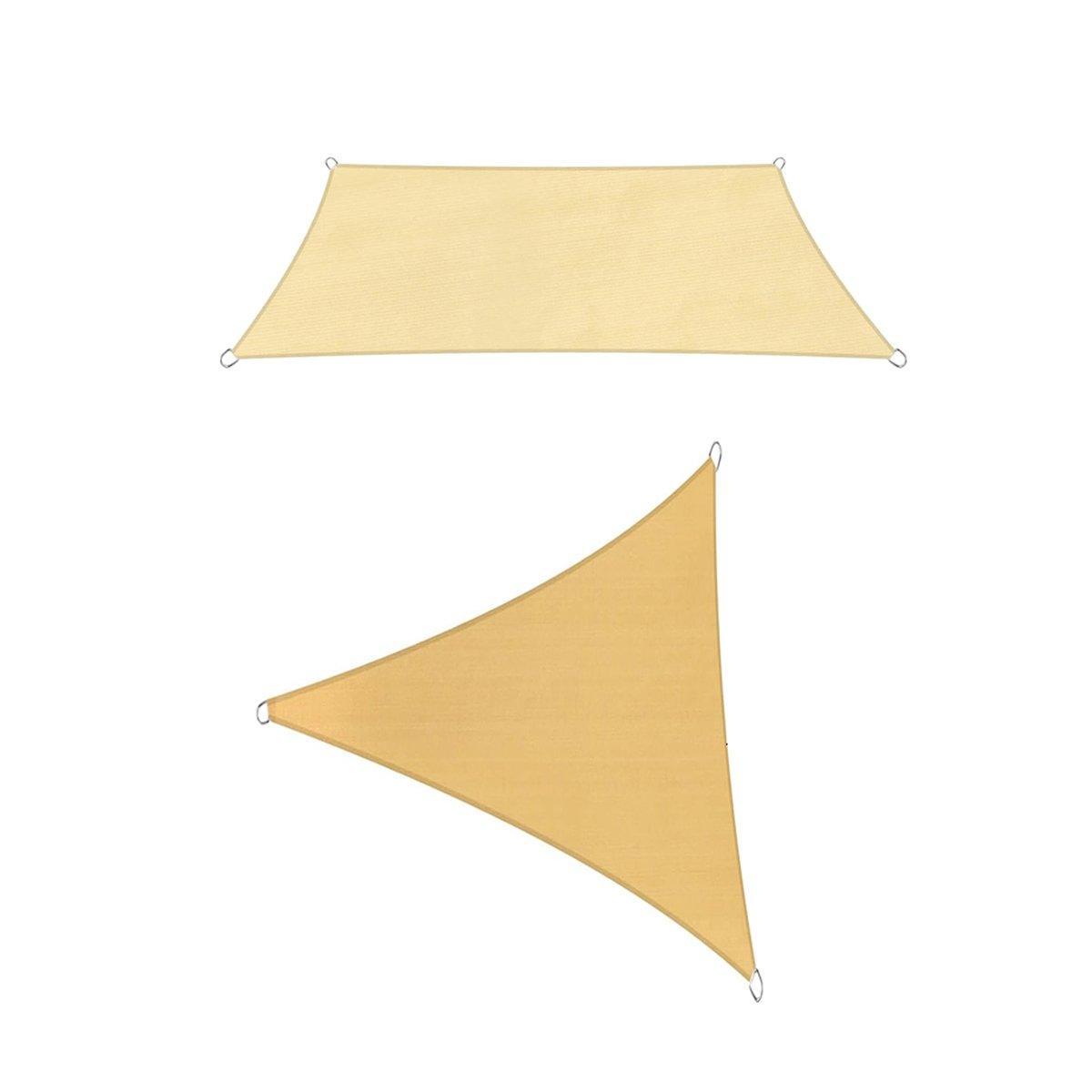 Outdoor Breathable Shade Sail Canopy Triangle Square Patio Garden Sun Shade - 2*4m(Rectangular) V528-TARPAULIN-YELLOW-2-4-611029