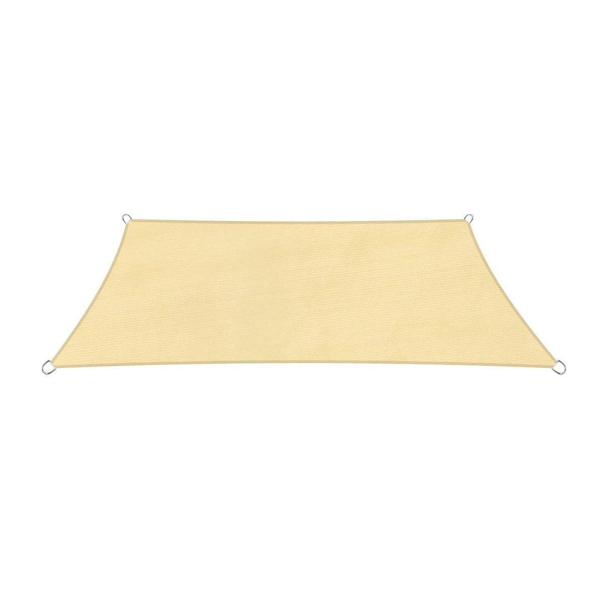 Outdoor Breathable Shade Sail Canopy Triangle Square Patio Garden Sun Shade - 2*4m(Rectangular) V528-TARPAULIN-YELLOW-2-4-611029