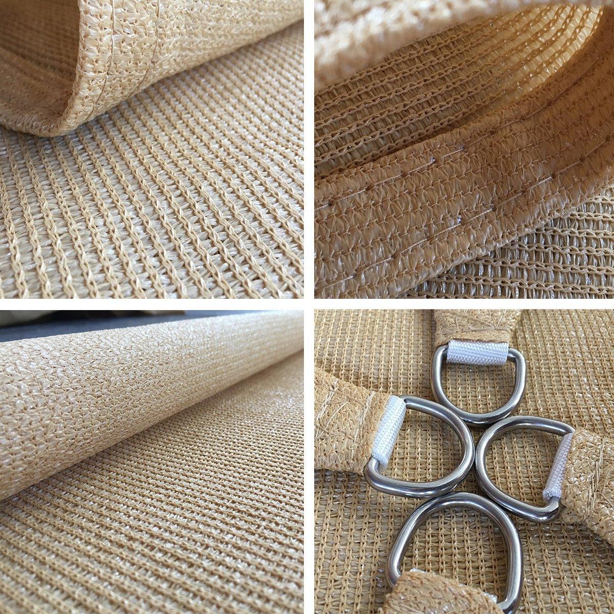 Outdoor Breathable Shade Sail Canopy Triangle Square Patio Garden Sun Shade - 3*6m(Rectangular) V528-TARPAULIN-YELLOW-3-6-910462