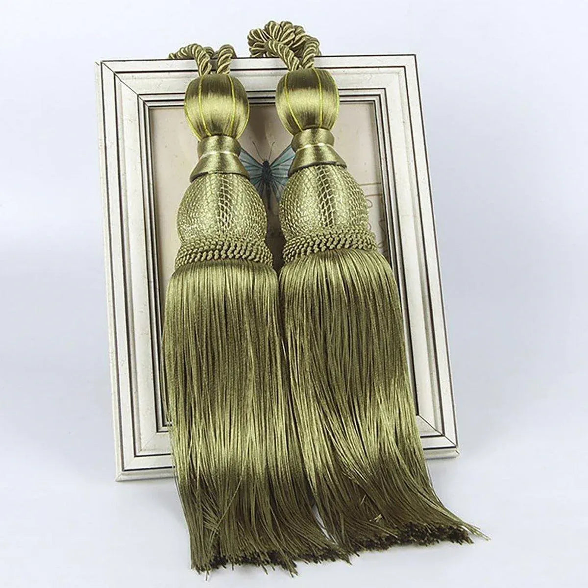 1pair Curtain Tiebacks Hanging Balls Tassel Rope Decorative Curtain Holders - Dark Coffee V528-TASSEL-BALL-2PCS-DARK-COFFEE-701714