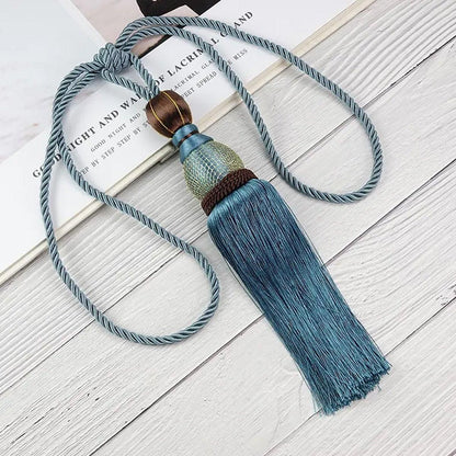1pair Curtain Tiebacks Hanging Balls Tassel Rope Decorative Curtain Holders - Grey V528-TASSEL-BALL-2PCS-GREY-132410