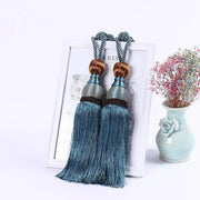 1pair Curtain Tiebacks Hanging Balls Tassel Rope Decorative Curtain Holders - Grey V528-TASSEL-BALL-2PCS-GREY-132410