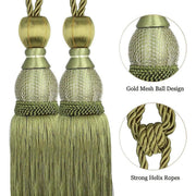 1pair Curtain Tiebacks Hanging Balls Tassel Rope Decorative Curtain Holders - Grey V528-TASSEL-BALL-2PCS-GREY-132410