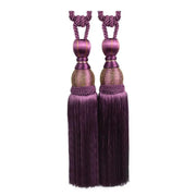 1pair Curtain Tiebacks Hanging Balls Tassel Rope Decorative Curtain Holders - Purple V528-TASSEL-BALL-2PCS-PURPLE-867725