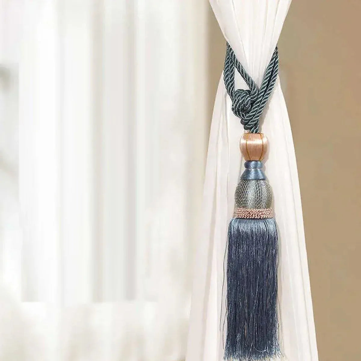 1pair Curtain Tiebacks Hanging Balls Tassel Rope Decorative Curtain Holders - Purple V528-TASSEL-BALL-2PCS-PURPLE-867725