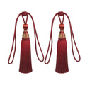 1pair Curtain Tiebacks Hanging Balls Tassel Rope Decorative Curtain Holders - Purplish Red V528-TASSELBALL-2PCS-PURPLISH-RED-413425