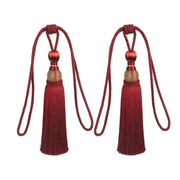 1pair Curtain Tiebacks Hanging Balls Tassel Rope Decorative Curtain Holders - Purplish Red V528-TASSELBALL-2PCS-PURPLISH-RED-413425