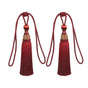 1pair Curtain Tiebacks Hanging Balls Tassel Rope Decorative Curtain Holders - Purplish Red V528-TASSELBALL-2PCS-PURPLISH-RED-413425
