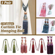 1pair Curtain Tiebacks Hanging Balls Tassel Rope Decorative Curtain Holders - Purplish Red V528-TASSELBALL-2PCS-PURPLISH-RED-413425