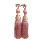 1pair Curtain Tiebacks Hanging Balls Tassel Rope Decorative Curtain Holders - Mauve Pink V528-TASSELBALL-2PCS-RUBBERPOWDER-592654