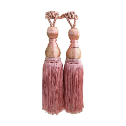 1pair Curtain Tiebacks Hanging Balls Tassel Rope Decorative Curtain Holders - Mauve Pink V528-TASSELBALL-2PCS-RUBBERPOWDER-592654