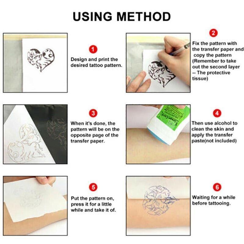 20Pcs Tattoo Stencil Paper Transfer Spirit Thermal Carbon Tracing Copier Kit Au V528-TATTOOPAPER-20PCS-450928