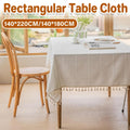 Rectangular Tablecloth Home Dining Table Cover Coffee Table Cloth Waterproof - 140x220cm V528-TC-WHITE-140-220-256033