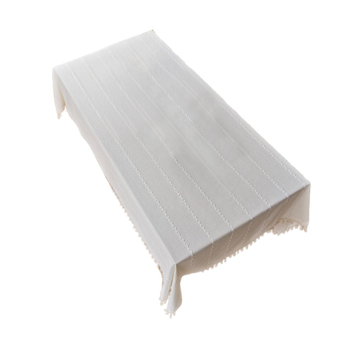 Rectangular Tablecloth Home Dining Table Cover Coffee Table Cloth Waterproof - 140x220cm V528-TC-WHITE-140-220-256033