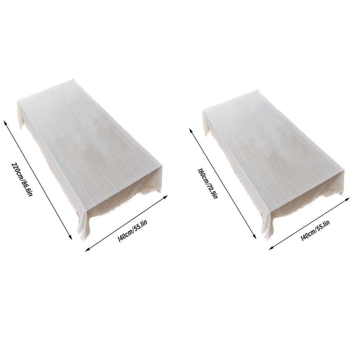 Rectangular Tablecloth Home Dining Table Cover Coffee Table Cloth Waterproof - 140x220cm V528-TC-WHITE-140-220-256033