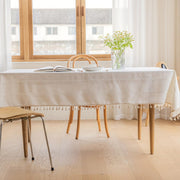 Rectangular Tablecloth Home Dining Table Cover Coffee Table Cloth Waterproof - 140x220cm V528-TC-WHITE-140-220-256033