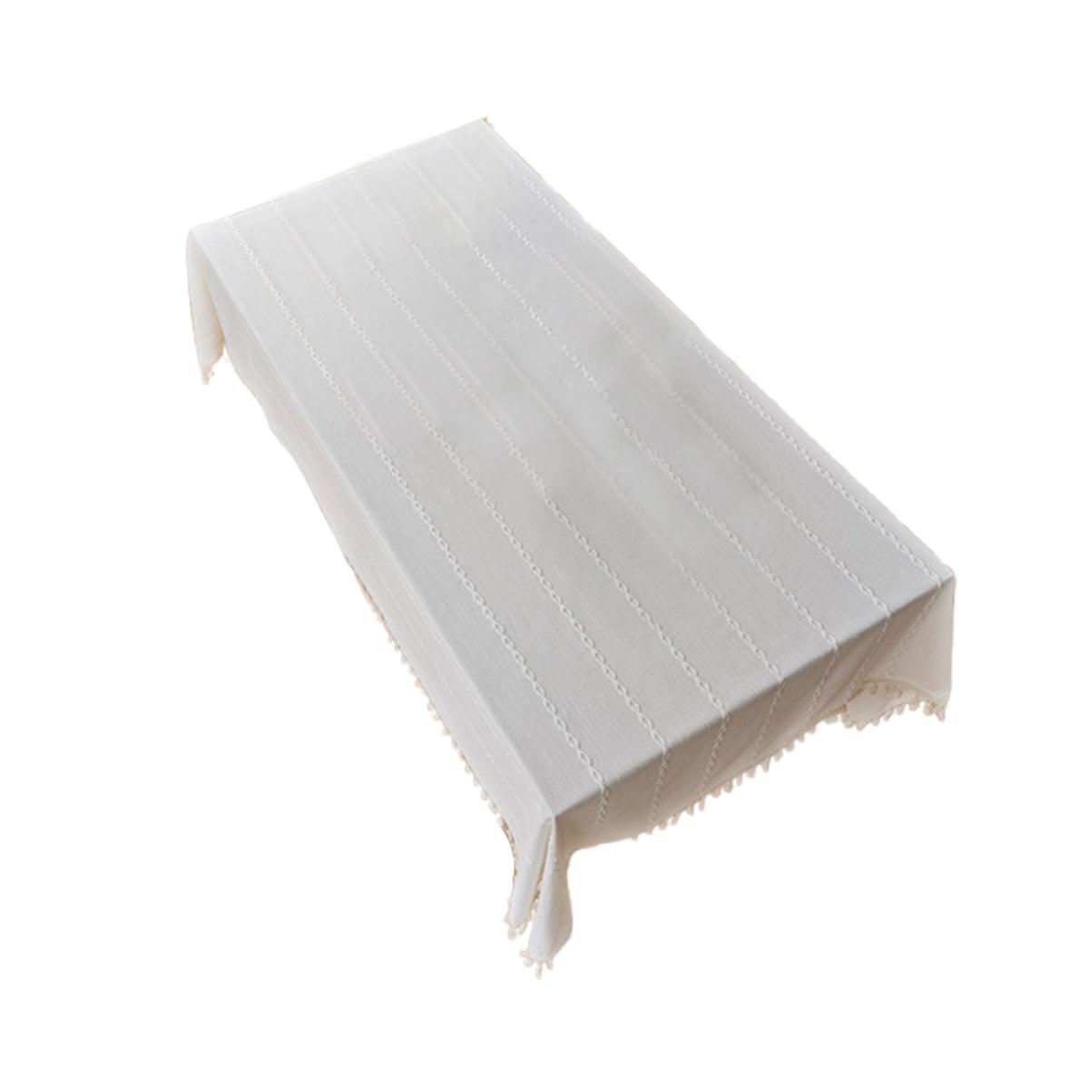 Rectangular Tablecloth Home Dining Table Cover Coffee Table Cloth Waterproof - 140x220cm V528-TC-WHITE-140-220-256033