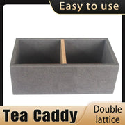 Double Compartment Tea Caddy Hotel Room Storage Organizer for Tea Bags Sugar V528-TEA-BOX-165-85-55-171240