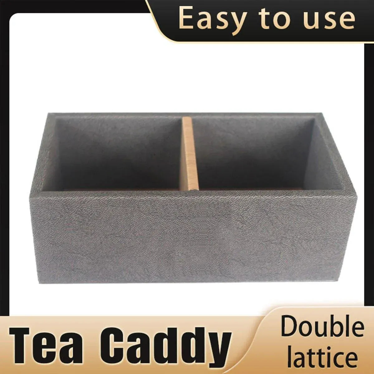 Double Compartment Tea Caddy Hotel Room Storage Organizer for Tea Bags Sugar V528-TEA-BOX-165-85-55-171240