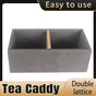 Double Compartment Tea Caddy Hotel Room Storage Organizer for Tea Bags Sugar V528-TEA-BOX-165-85-55-171240