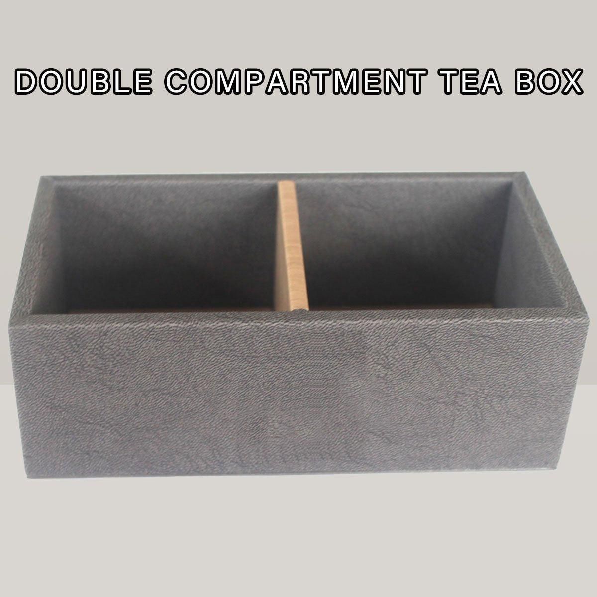 Double Compartment Tea Caddy Hotel Room Storage Organizer for Tea Bags Sugar V528-TEA-BOX-165-85-55-171240